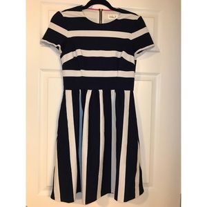 Eliza J Navy and White Dress